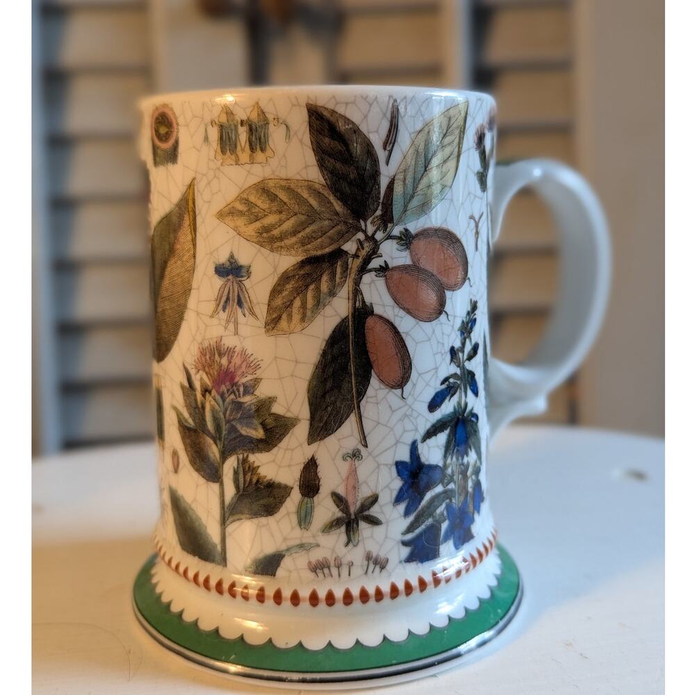 Vintage porcelain botanical tankard by Kurt Hammer - Germany